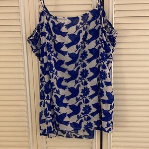 - XL Blue and White bird tank top